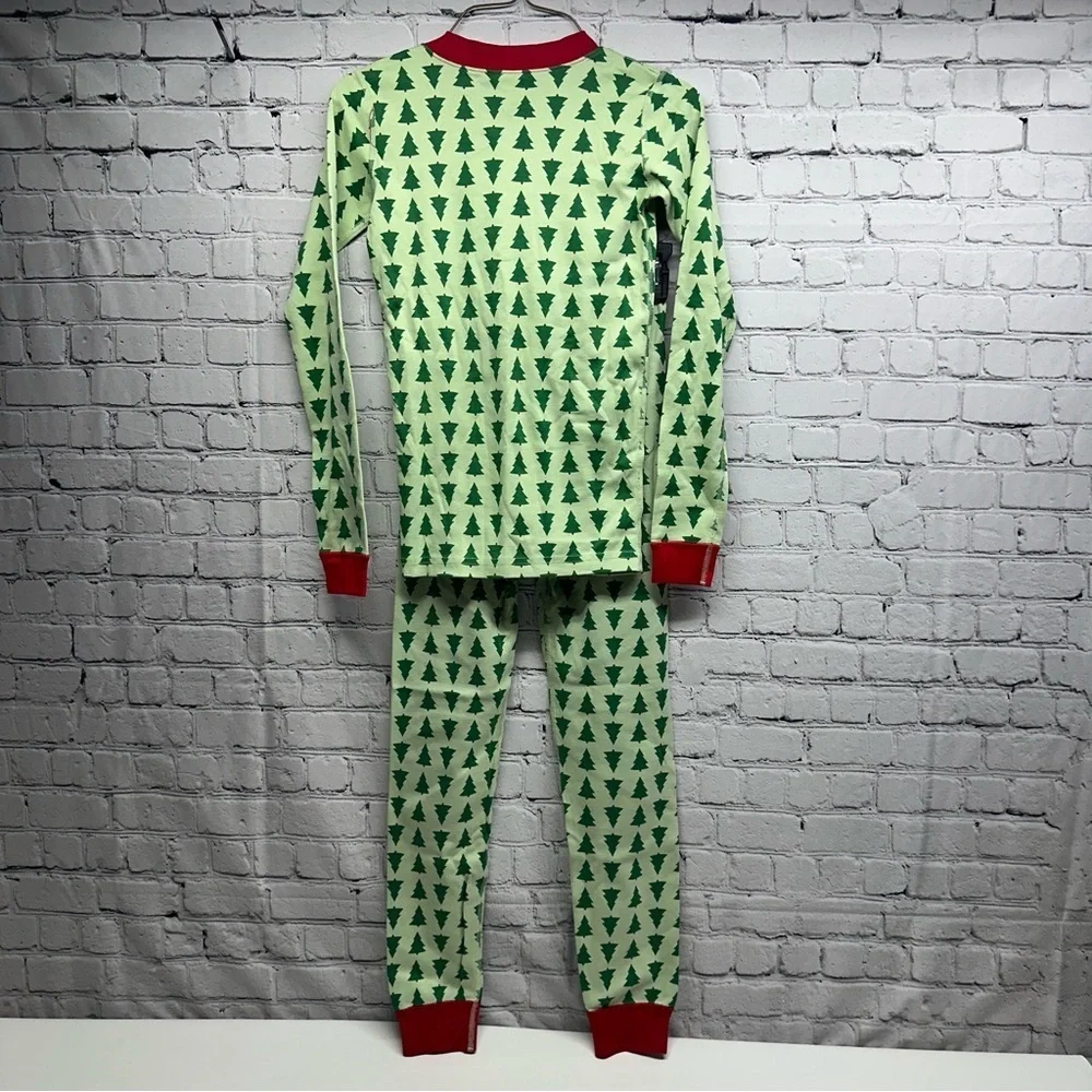 Hanna Andersson Christmas tree Kids Pajamas size 150cm US 12 NWOT - Picture 2 of 12